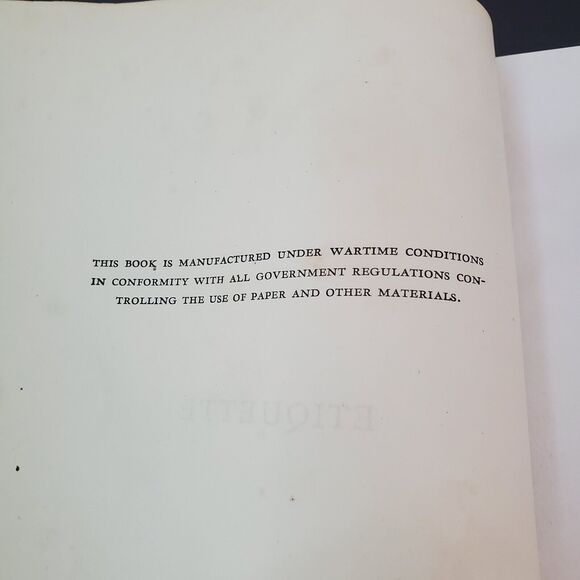Etiquette by Emily Post : The Blue Book of Social Usage, Hardcover No DJ, 1945 - Picture 5 of 16